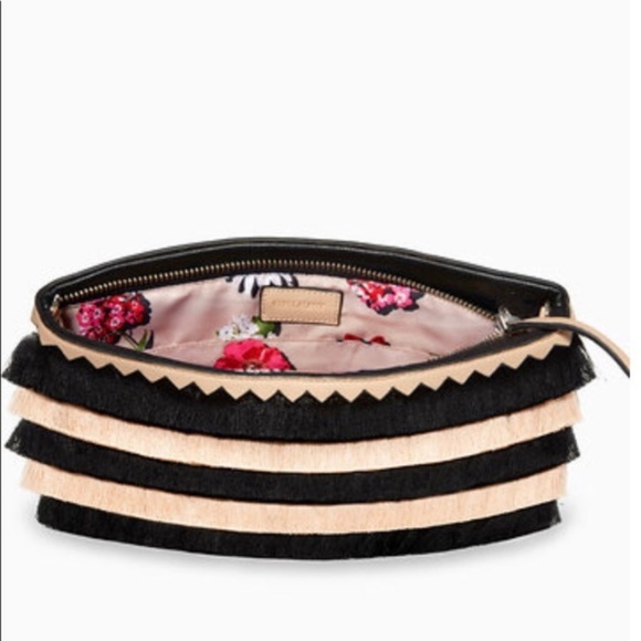 Stella & Dot | Eloise Blush+Black Fringe Clutch Retired - Picture 4 of 7